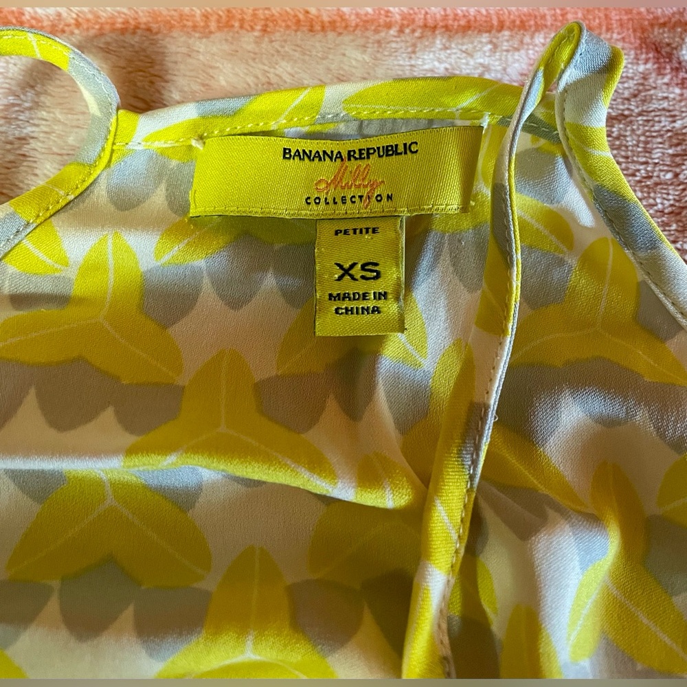 🍌 Banana Republic Milly Collection Silk Sleeveless Tank Top XS 🍌 - Picture 3 of 7